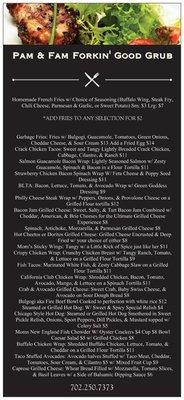 Menu... we've added more items since printing these too... just ask!