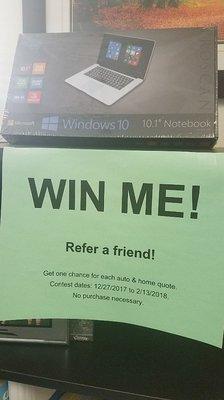 Get a chance to win a notebook computer just for quoting with us. Offer exp. 2/13/18.