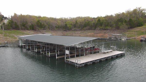 Red Arrow Resort Boat Dock and swimming platform.