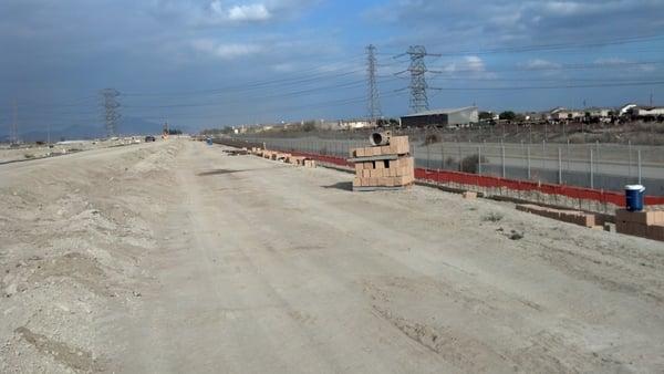 Commercial track housing concrete: masonry retaining wall and perimeter walls.
 Ontario, CA