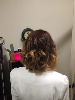 Red and blond ombre by Logan