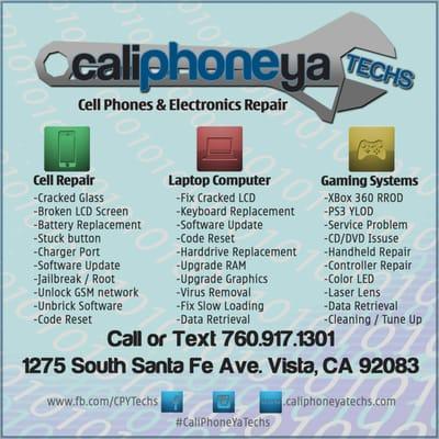 Services for cell phones & computers & electronics