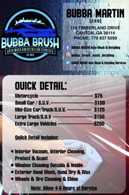 QUICK DETAIL PACKAGE