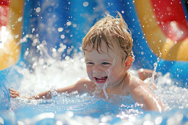 Water slide fun.