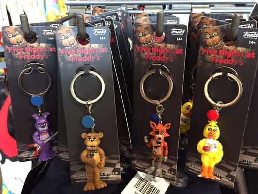 The gang's all here! Five Nights at Freddy's keychains.