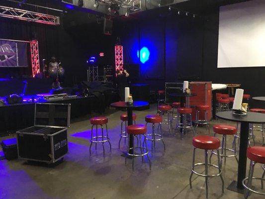 The new tables and chairs in the remodeled concert room at The Pour Shack