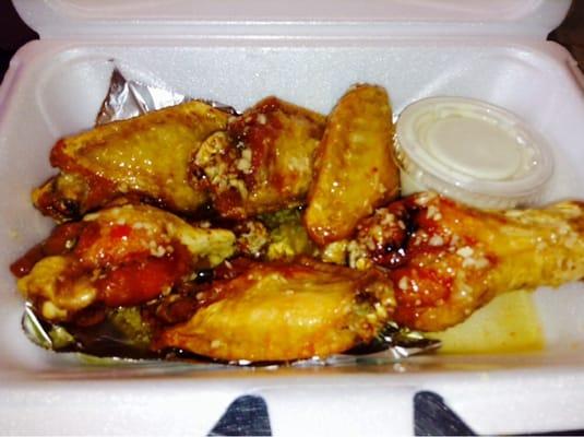 Honey garlic wings are to die for