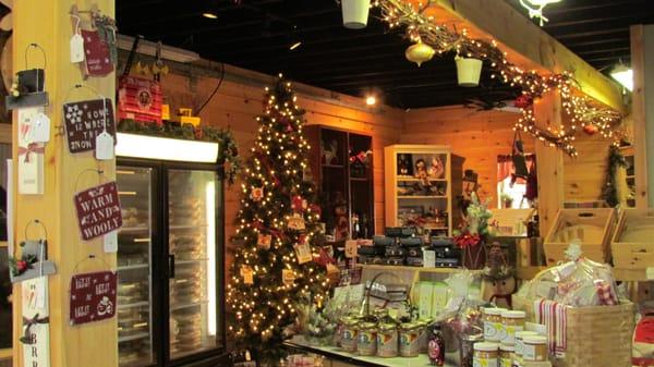 Inside of store, Christmas time