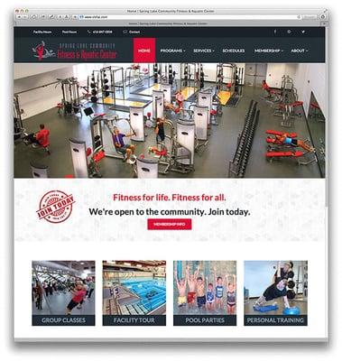 A responsive site for a fitness center that resizes and rearranges its content to fit the browser window size of the device.