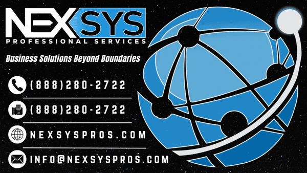 NEXSYS Professional Services | "Business Solutions Beyond Boundaries" | Ph:888-280-2722 | Fax: 888-280-2722 | website: www.nexsyspros.com