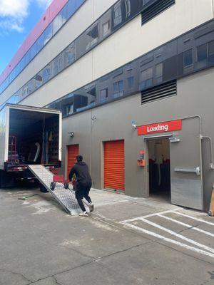 Movers can easily bring in furniture into the loading area.