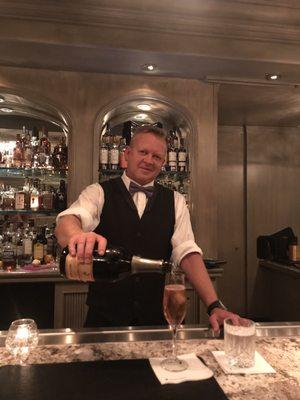 John Seamount. Legendary Ritz Carlton Grill Room bartender! Always make sure he's working to get the best of the best service!