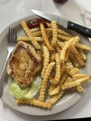 Grilled chicken and fries