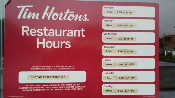 Hours listed on Yelp are incorrect ...