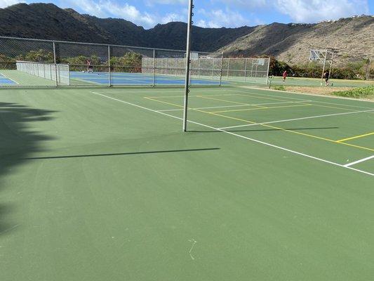 Resurfaced courts