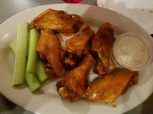 The buffalo wings were like the premade ones you can get at the market.