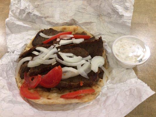 Gyro Meat with tzatziki sauce