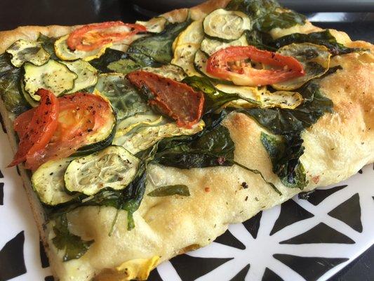 The half flatbread that was all about summer. This was such a treat. If only there was a way to heat it in the oven and not a microwave.