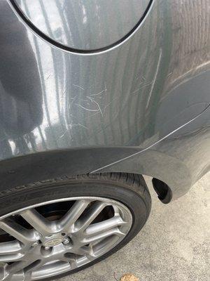 This is some of the scratches they put on my car then tried saying they weren't responsible