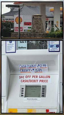 Be careful, the price on the sign is different from the pump