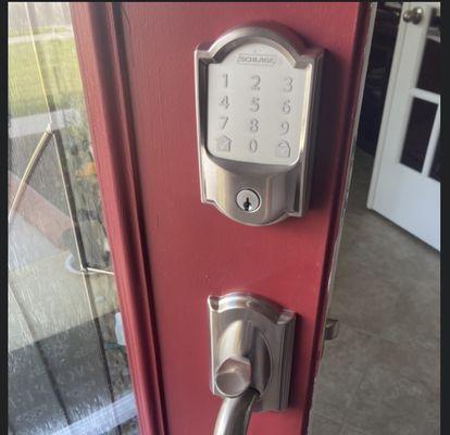 New handle and electronic key pad installed