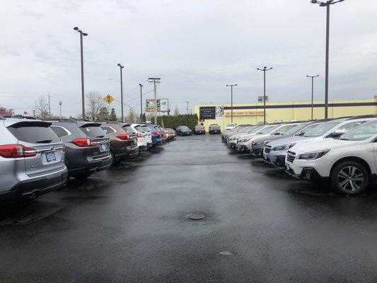 Our new Subaru lot - packed full of new Subaru Ascents, Legacy's, Inprezas, Crosstreks, Foresters, WRXs, and BRZs