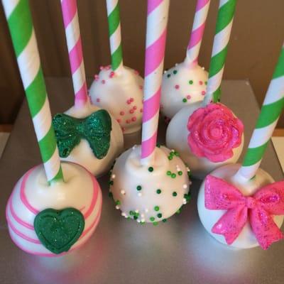 Pink & Green Cake Pops