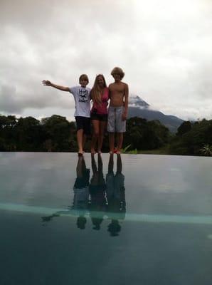 Three of the Beachboy family mount Arenal Costa Rica