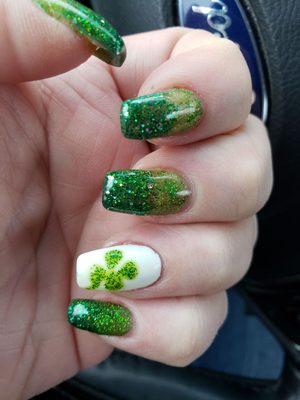 My St. Patrick's Day nails!!!