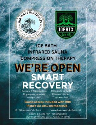 Ice Bath, Infrared Sauna, Compression Therapy