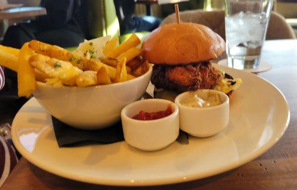 Spicy chicken sandwich + truffle fries