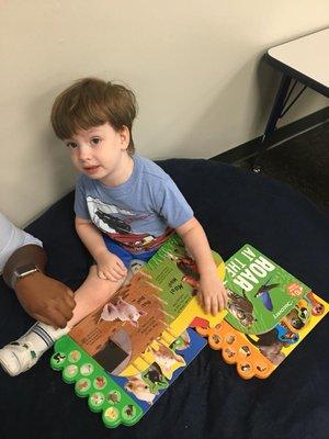 Gabriel always enjoy those animal sound books.