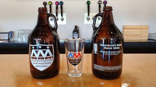 Growlers, pints and flights served at the brewery. Kegs are available, too!