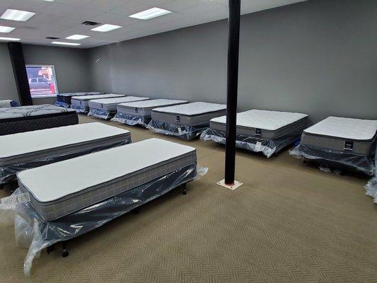 A safe location to try our brand new, in stock mattresses!