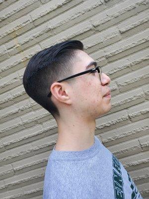 Comb over w/ light taper