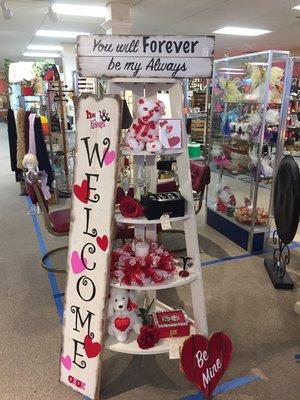 Our Valentine's Day display .Creative ideas for that special someone!!