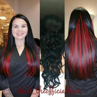 Color and 20" hot head extensions by chelsea