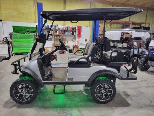 Check out the selection of electric golf carts and available options.