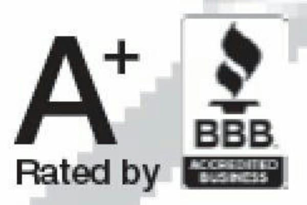 Proud to be rated A+ by the Better Business Bureau.