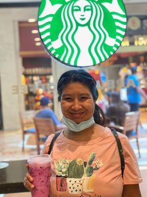 My girlfriend at Starbucks Coffee