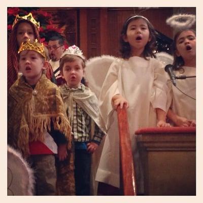 Some of our cherubs in action at this year's Christmas pageant. Please feel free to join us for the holidays, or any Sunday!