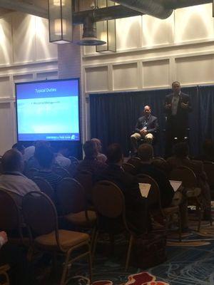 Owners Michael Haugh and Matt Bailey presenting at Self Storage Trade Show in DC.