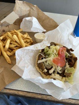 Gyro with fries