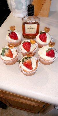 Strawberry Hennessy Cupcakes!