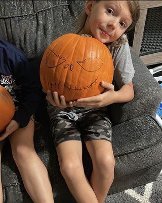 Kids with Million dollar pumpkins