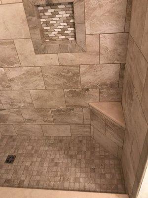 Ceramic Tile waterproof shower installation.