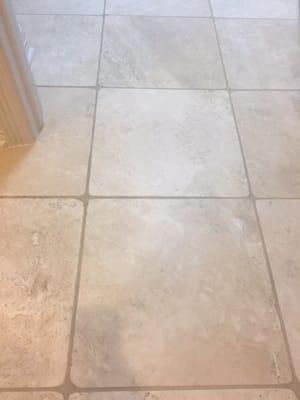 Dried grout