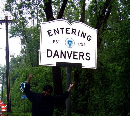 Entering Danvers, Massachusetts. This sign is shown at the Topsfield line.