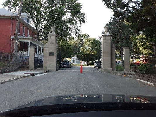 A humble entrance to a gorgeous cemetery.