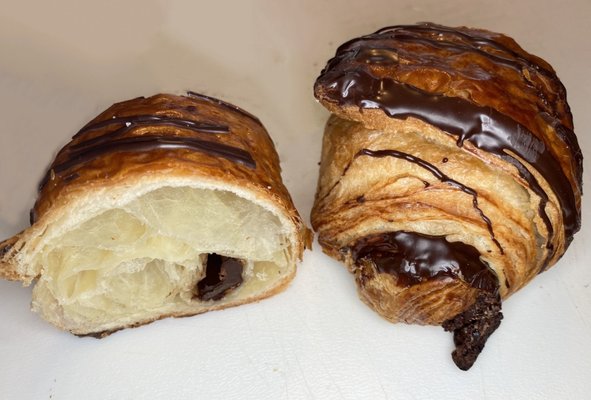 Amazing Chocolate Croissant loaded with soft CHOCOLATE ,, more chocolate than a classic French croissant